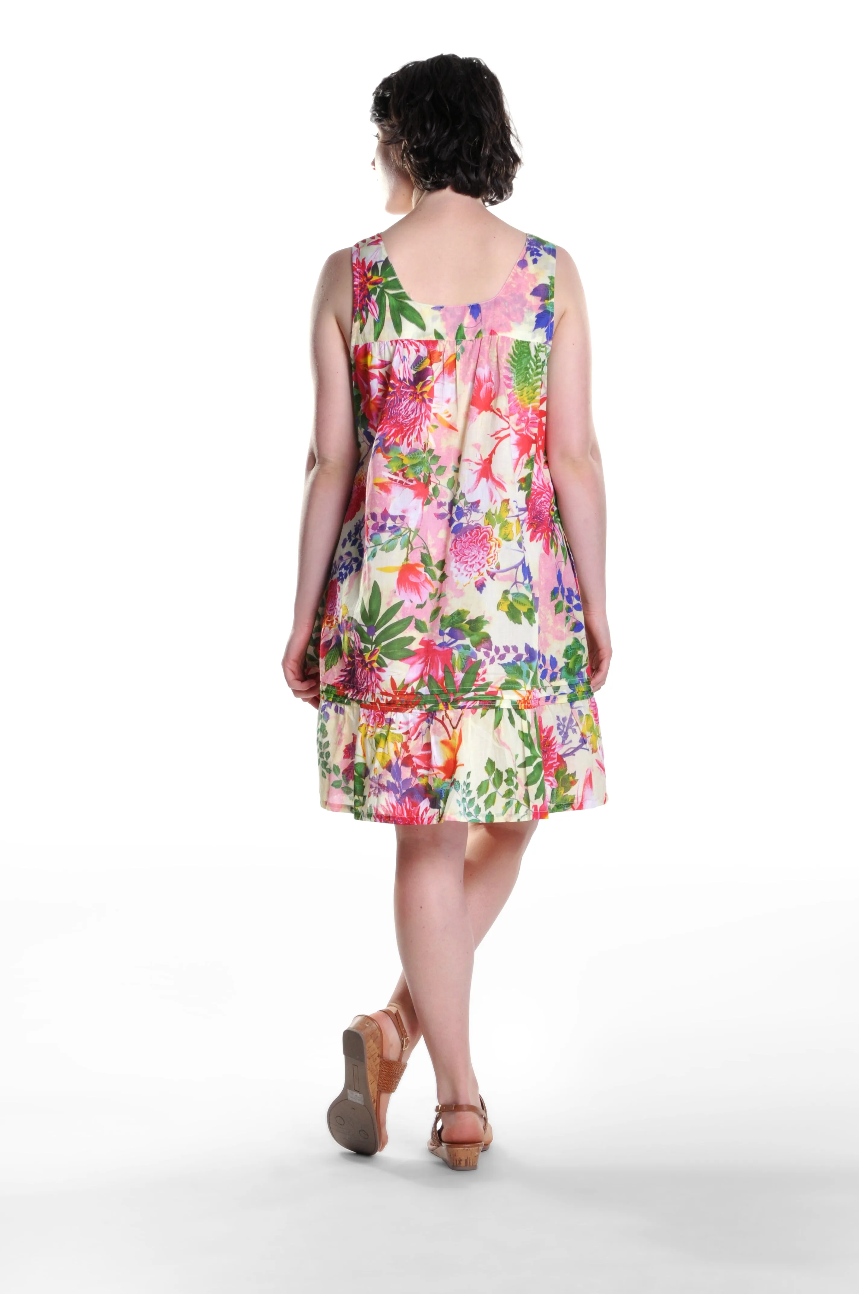 100% Cotton Multicolored Floral Cotton Chemise