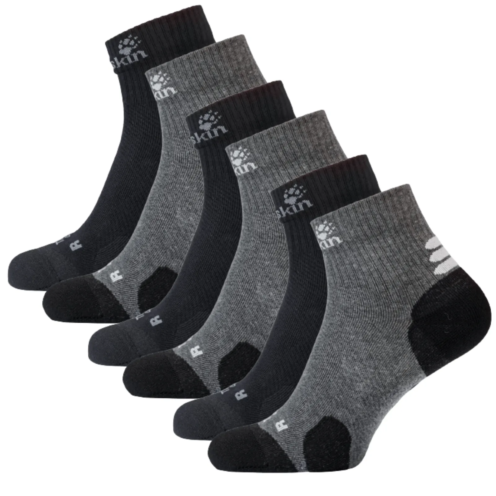 6 Pairs Jack Wolfskin Cotton Travel Organic Socks