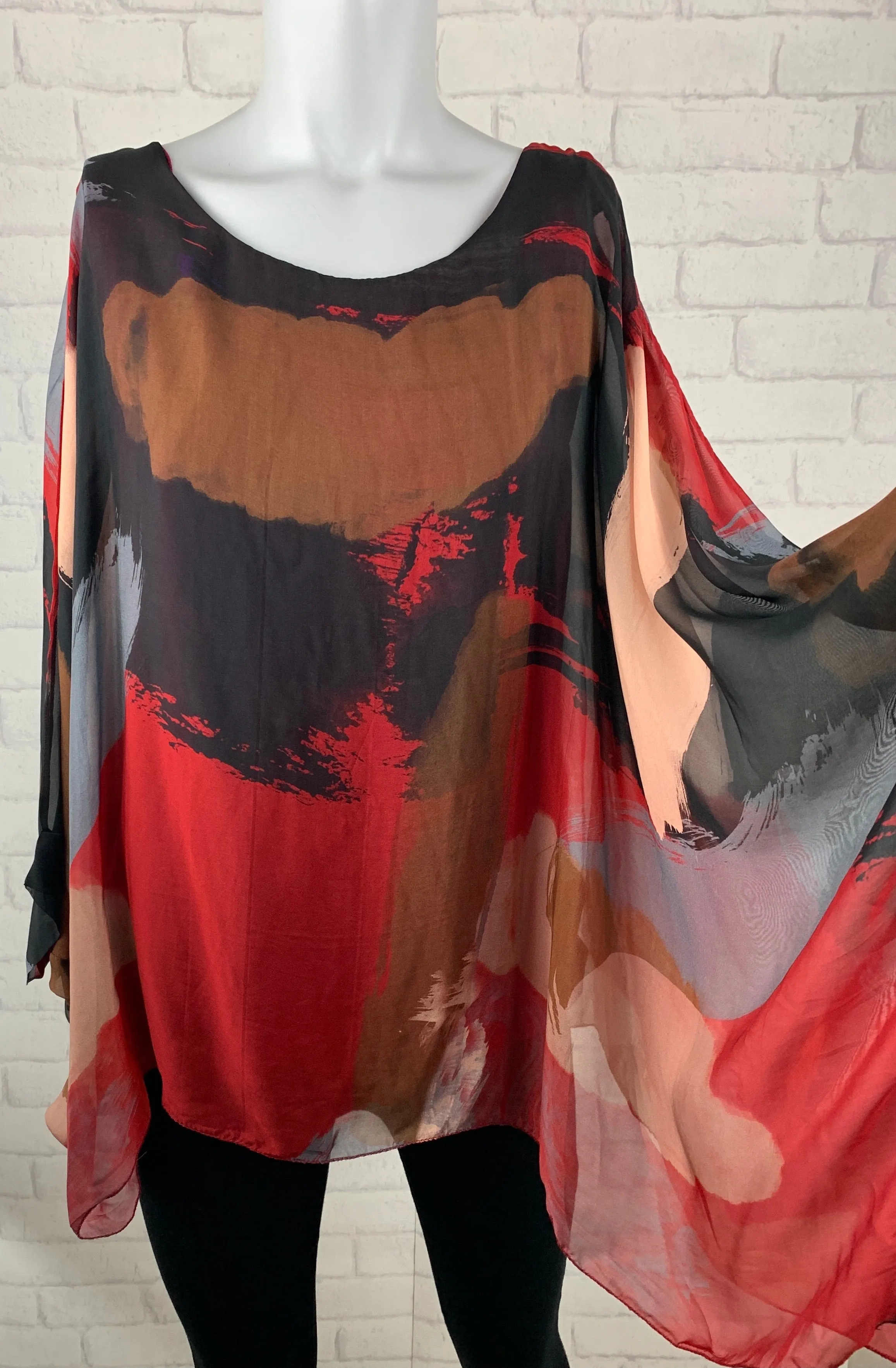 Abstract Silk Kaftan