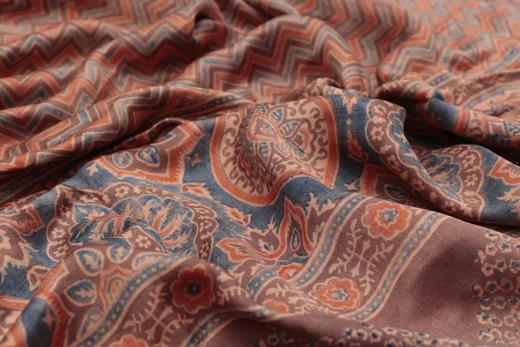 Ajrakh Gajji Silk  Saree