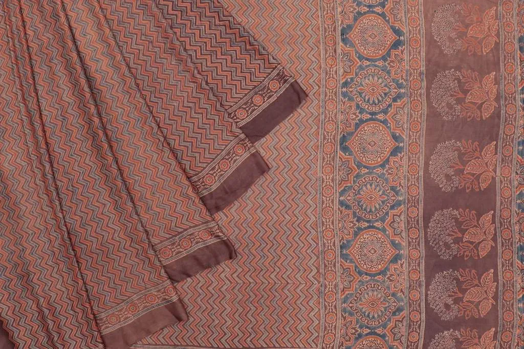 Ajrakh Gajji Silk  Saree