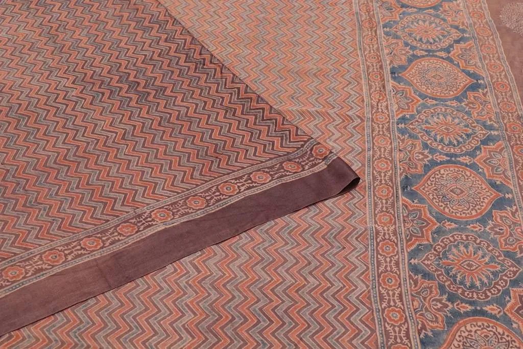 Ajrakh Gajji Silk  Saree