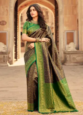 Alluring Purple Color Soft Silk Base Kanjiveram Saree With Silk Weave