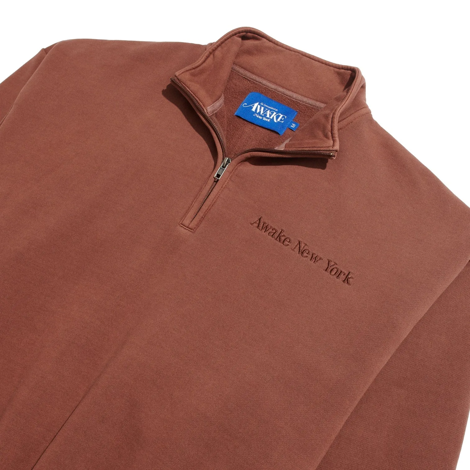 Awake Embroidered Logo Quarter Zip Sweatshirt 'Mauve'