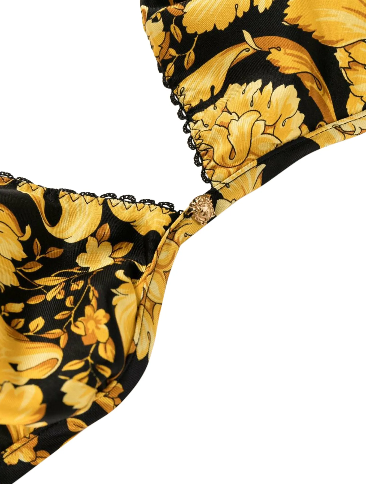 Barocco-print silk bra