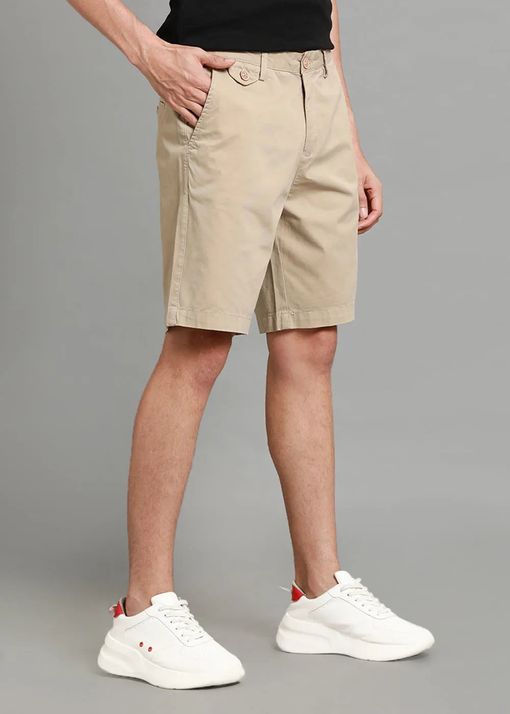 Beige Cotton Shorts