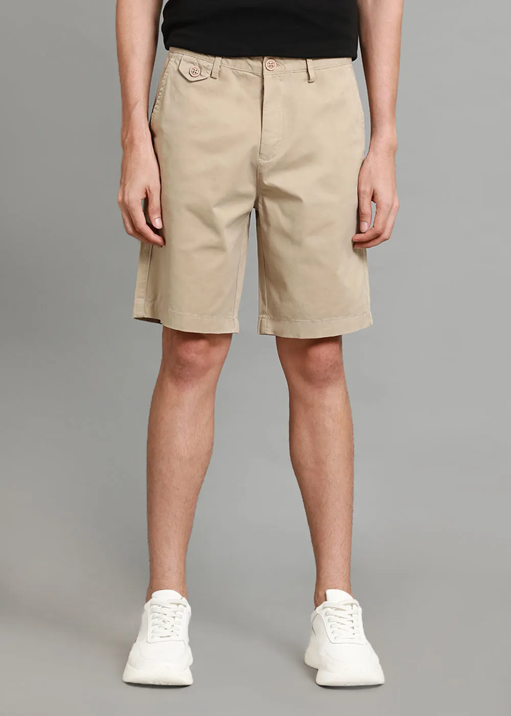 Beige Cotton Shorts