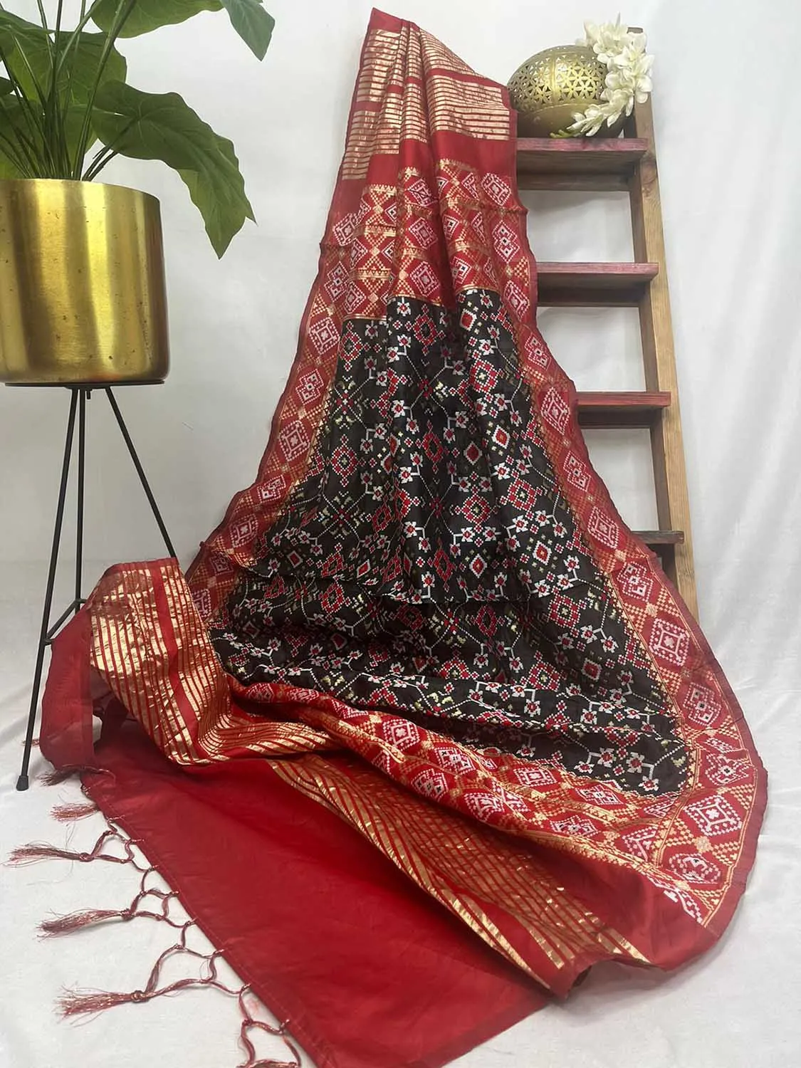 Black Patola Silk Dupatta