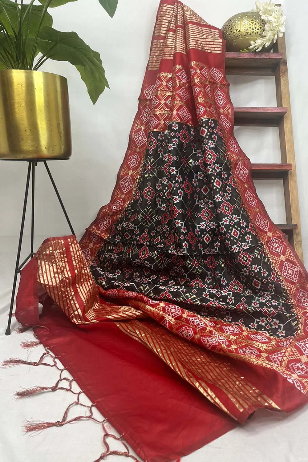 Black Patola Silk Dupatta