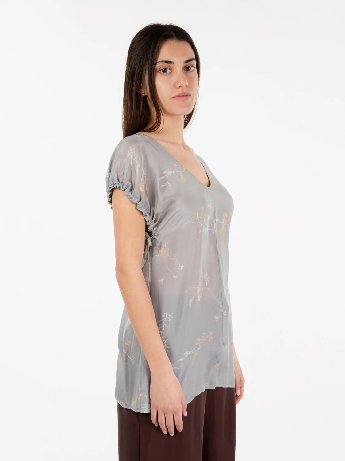 Blusa silk bouquet cenere