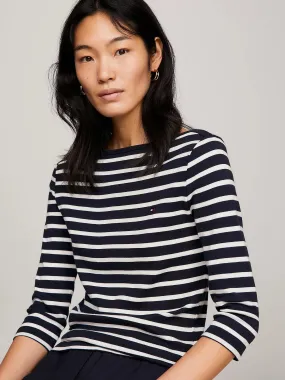 Breton THREE-QUARTER SLEEVE BOAT NECK T-SHIRT