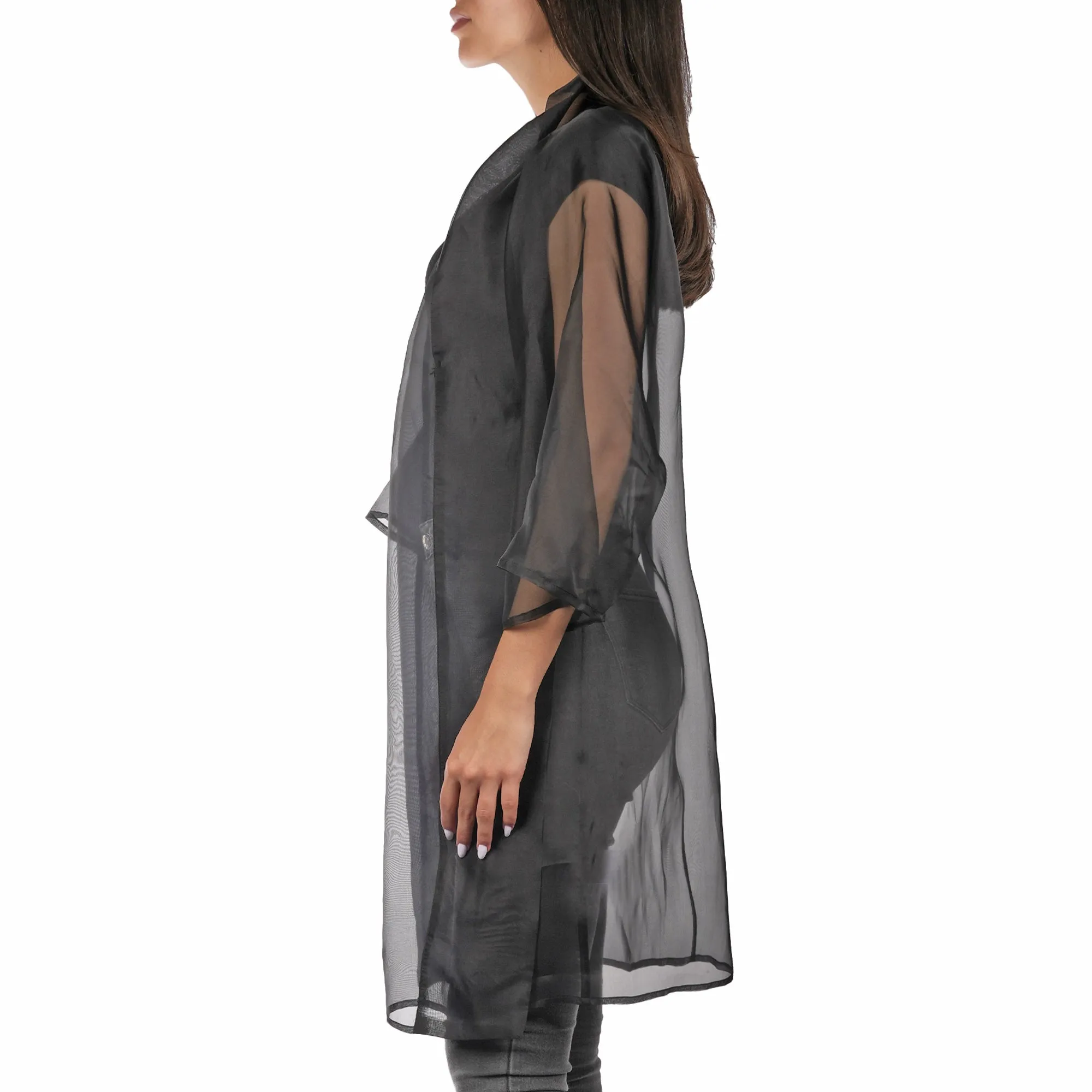 Cardigan Crepe Silk Black