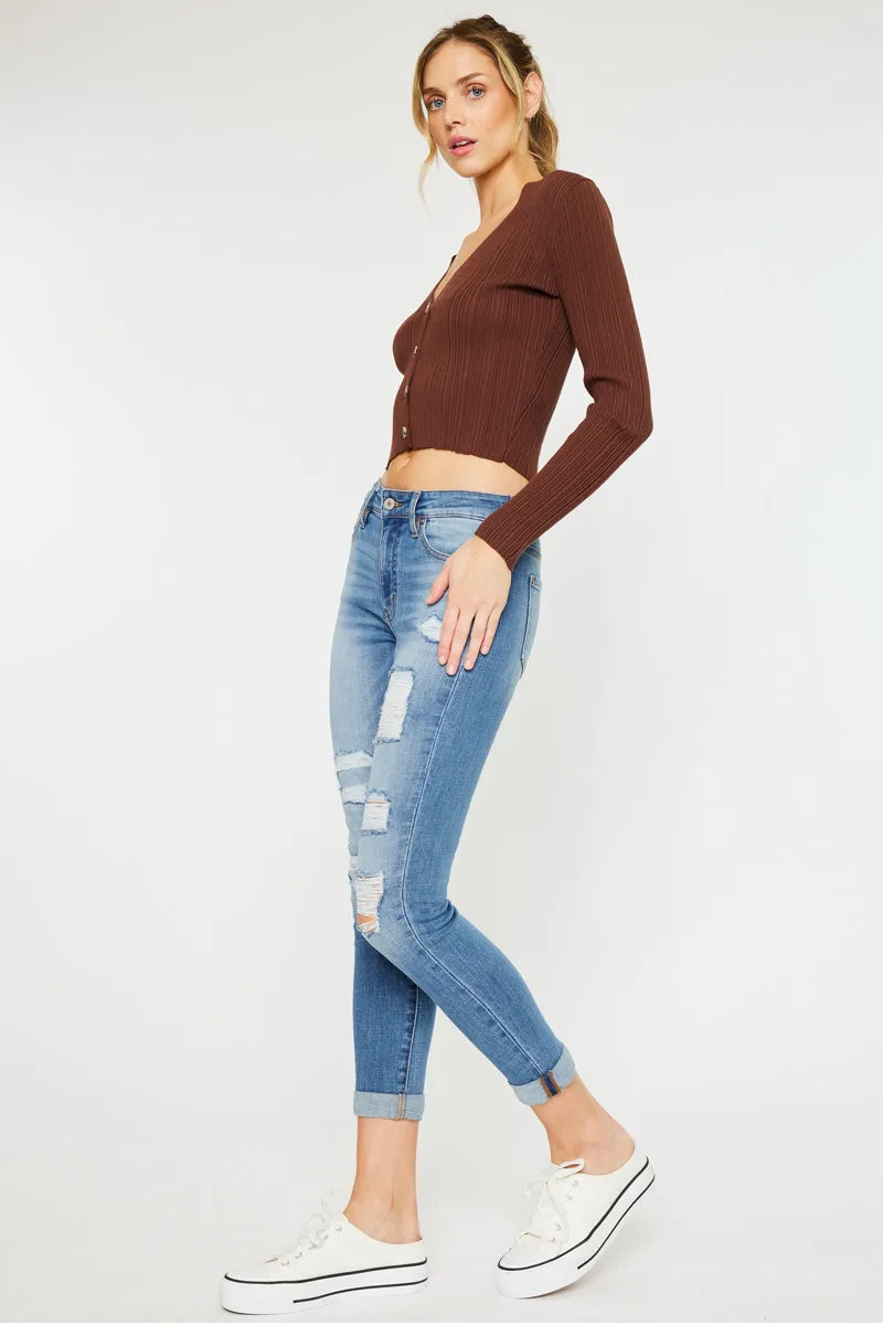 Caroline Mid Rise Ankle Skinny Jeans