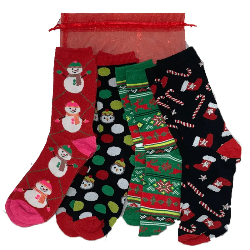 Christmas Lover Gift Bag For Her 4 Socks