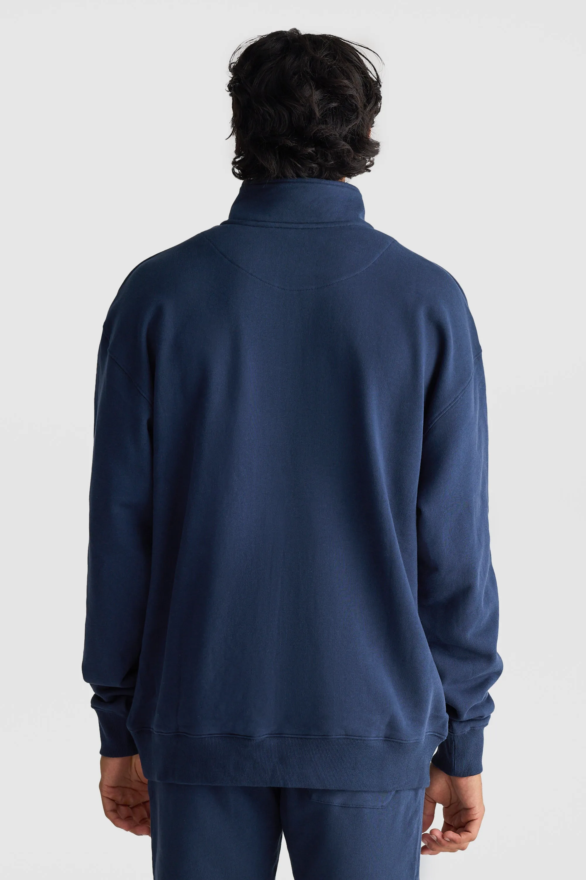 College Logo Quarter Zip Navy