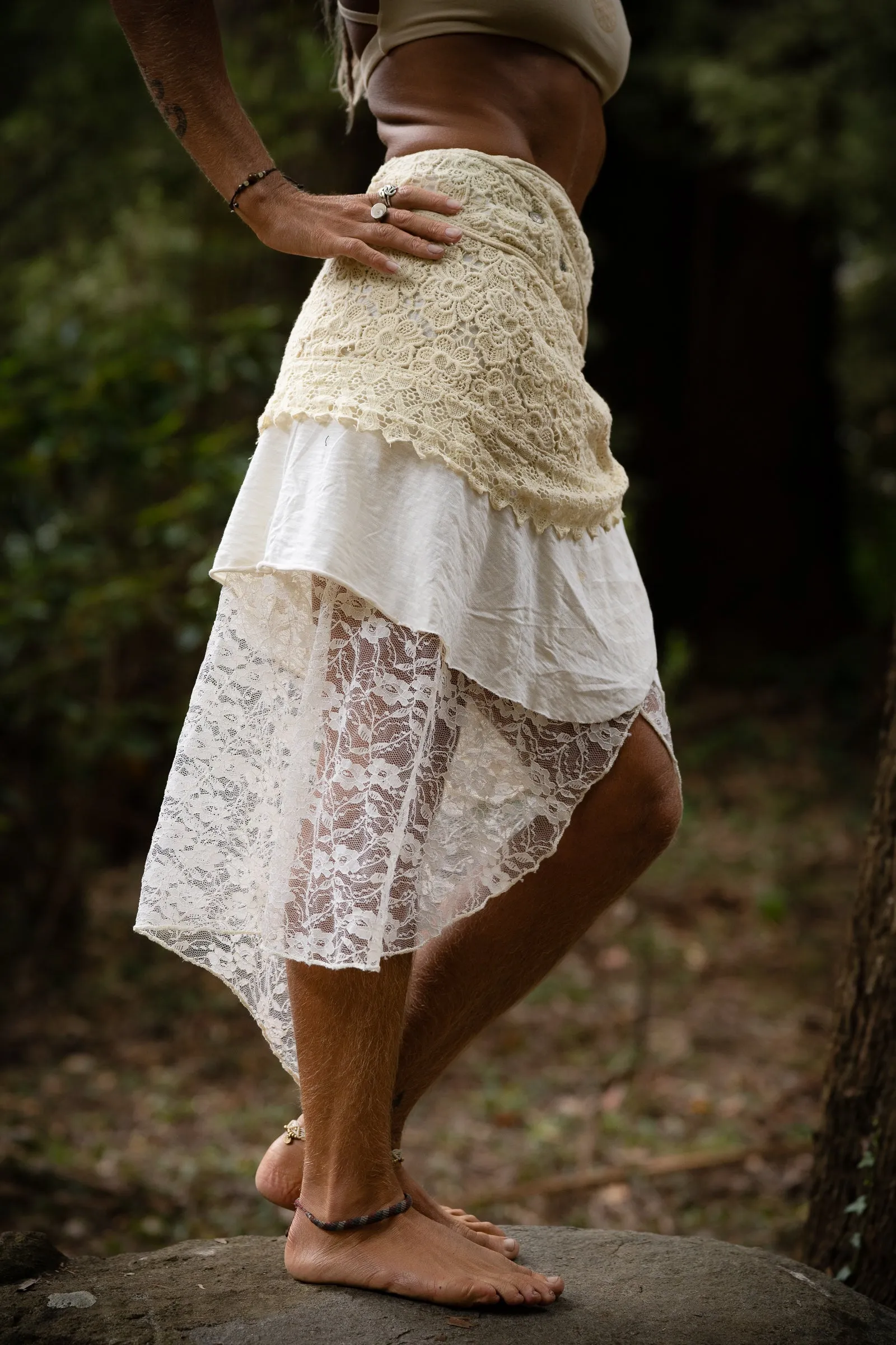 Cotton Crochet Layered Skirt