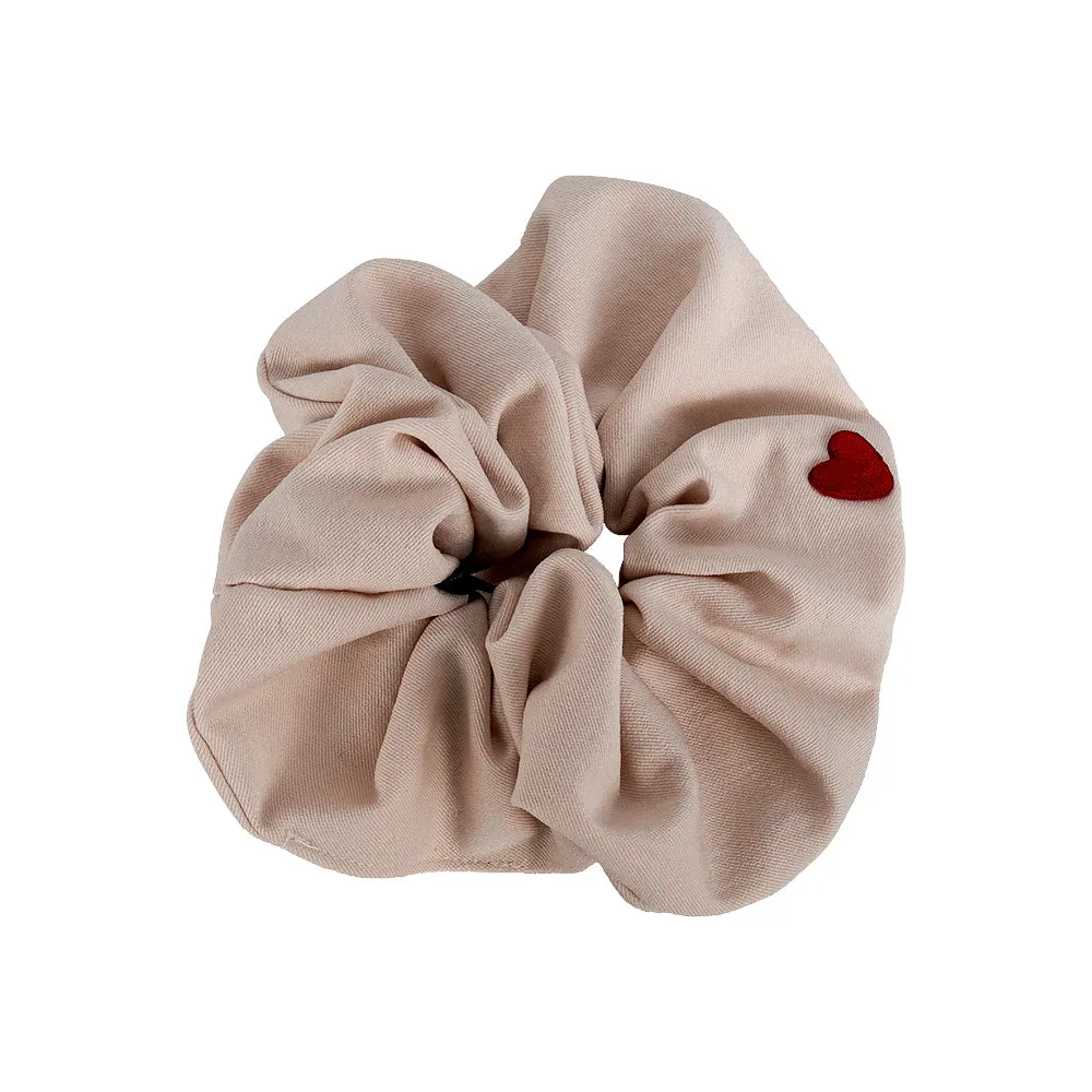 COTTON HEART SCRUNCHIES