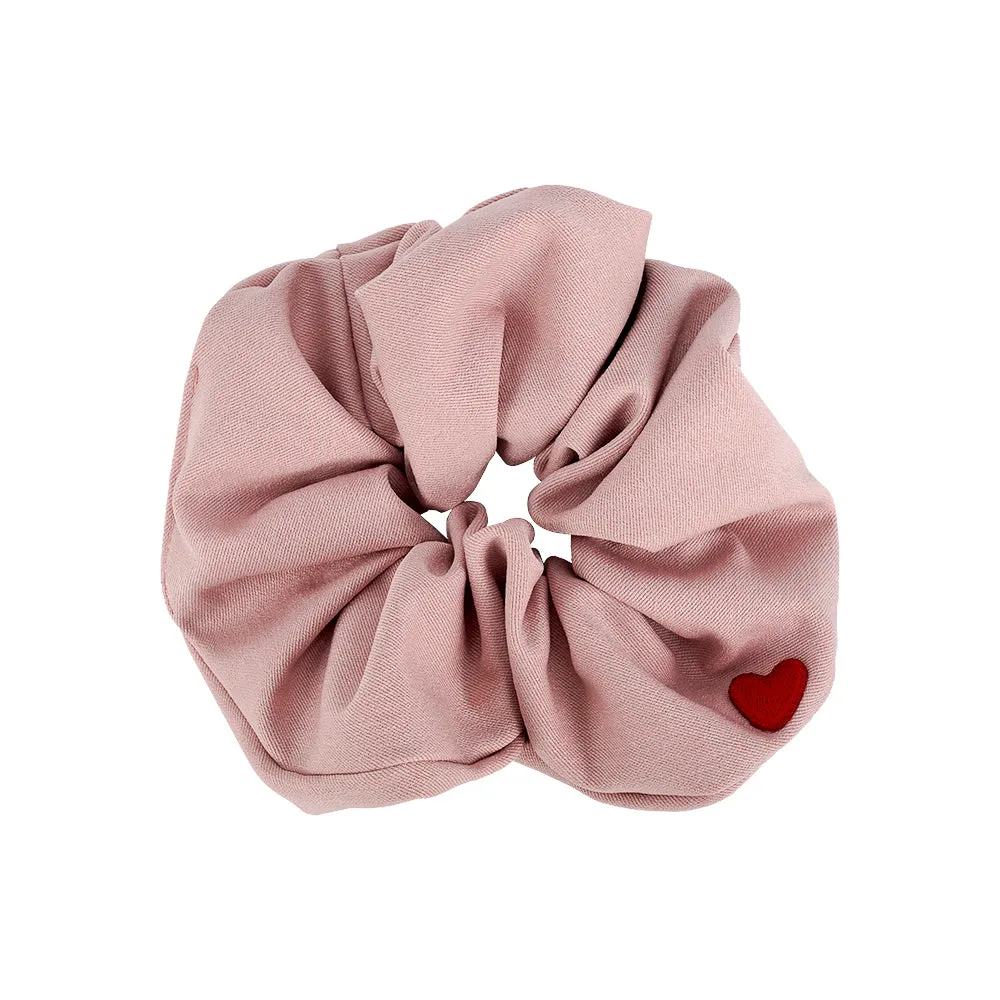 COTTON HEART SCRUNCHIES