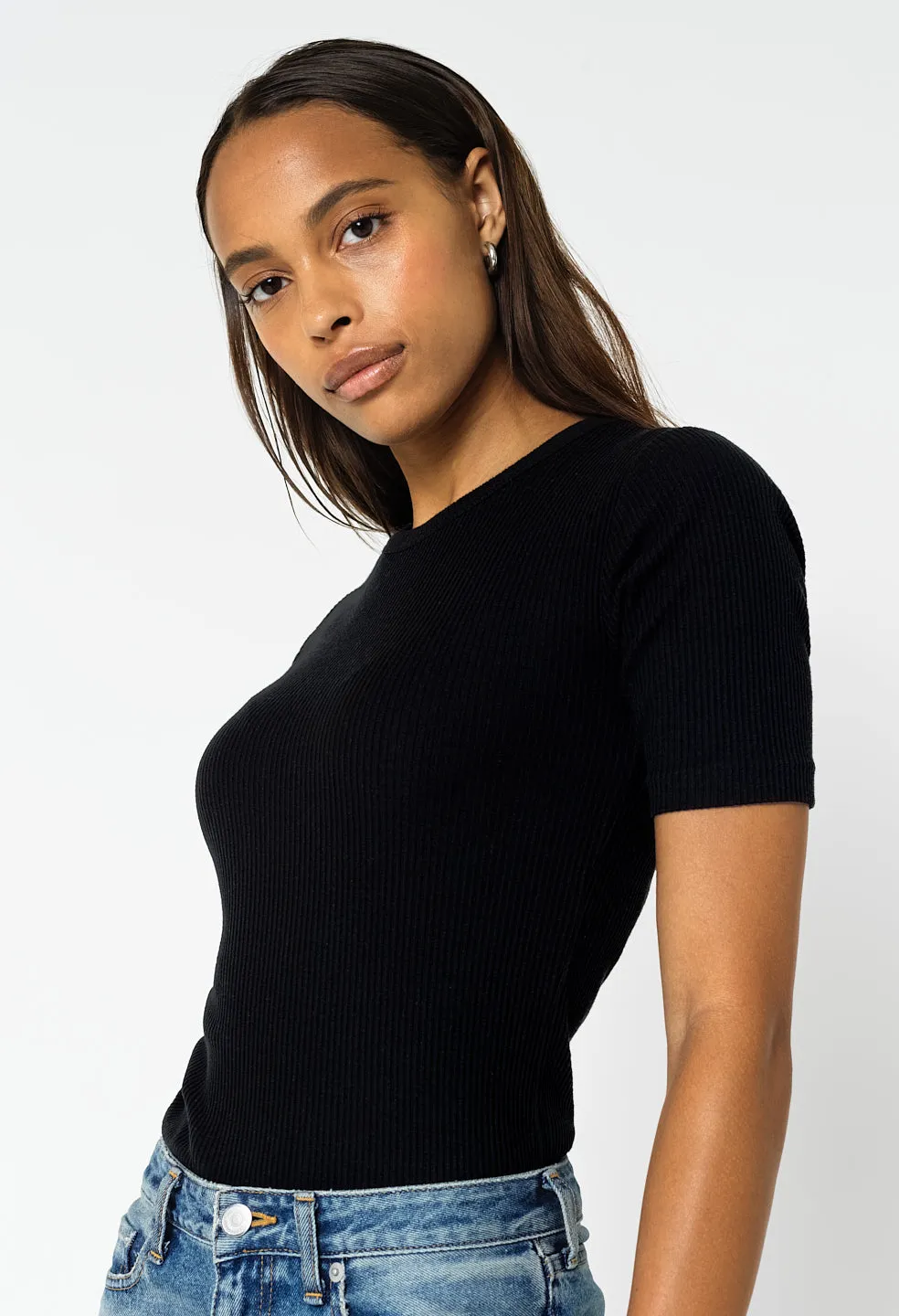 Cotton Rib Tee / Black