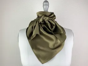 CR Olive Silk Scarf