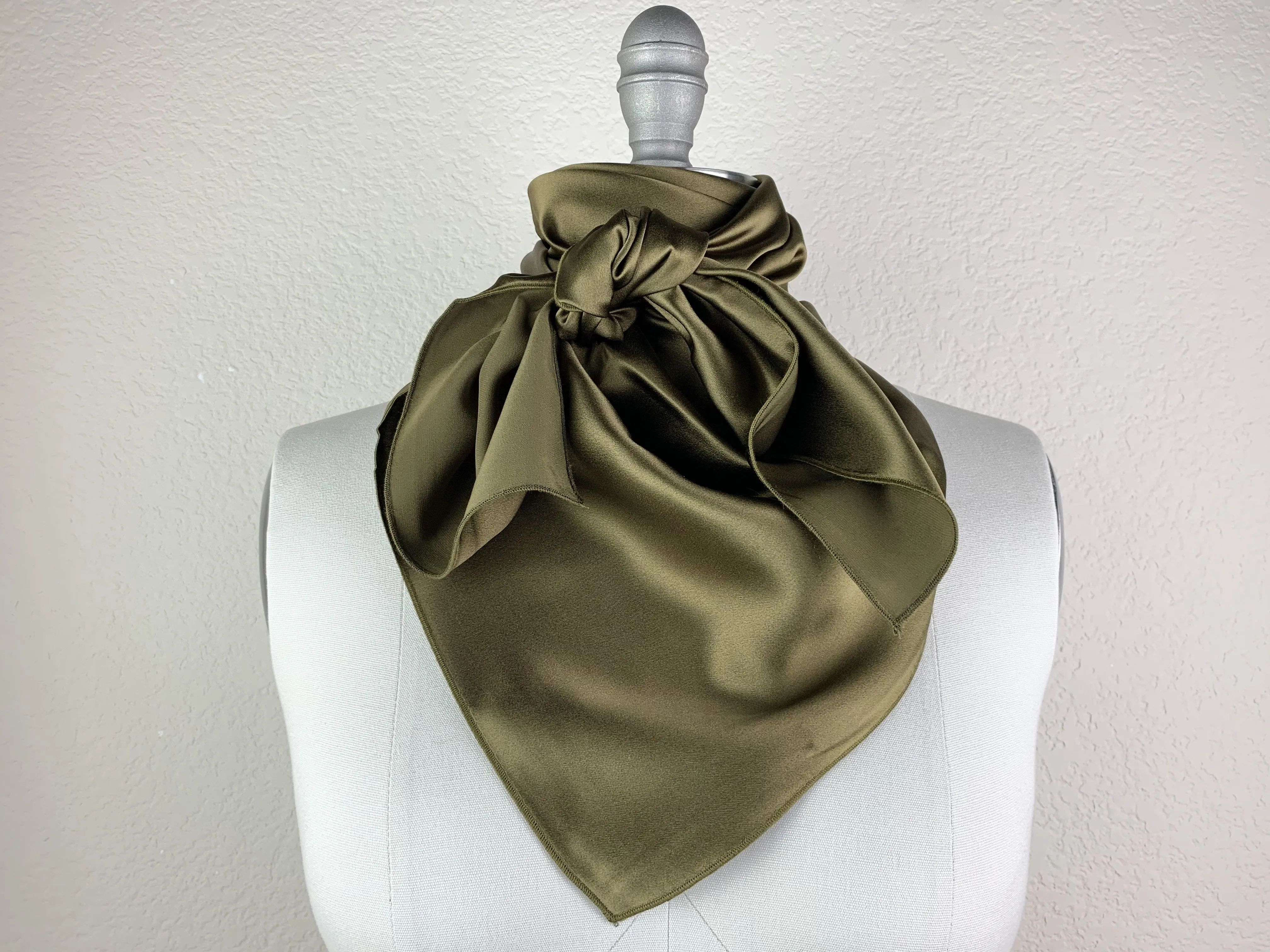 CR Olive Silk Scarf