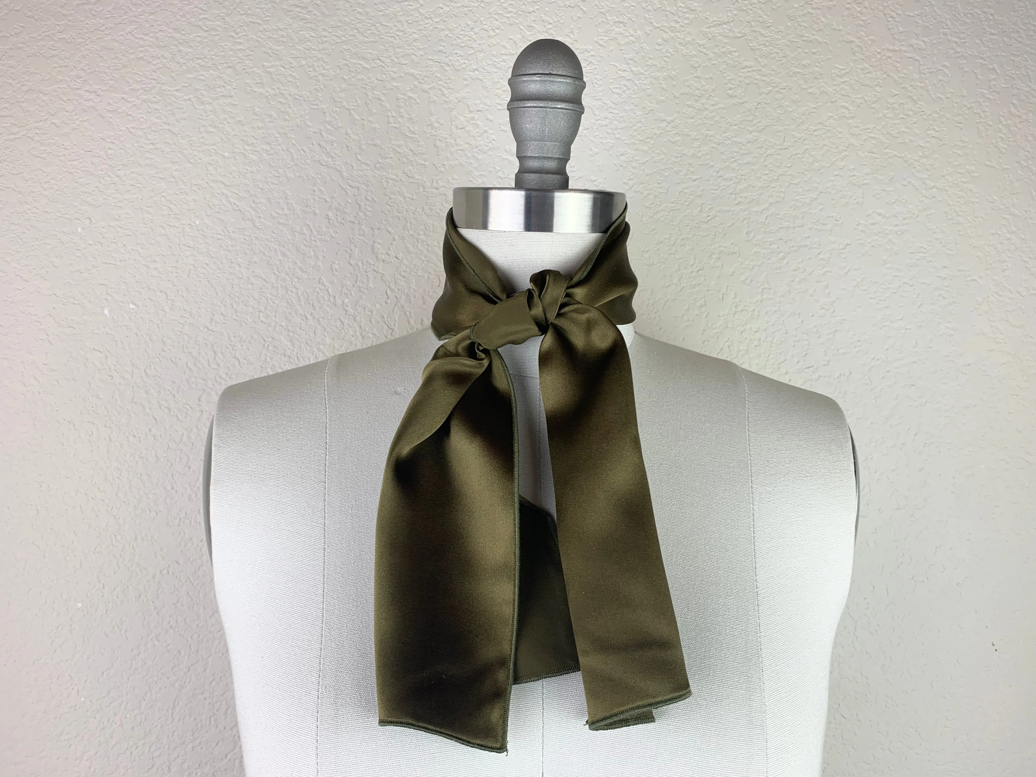 CR Olive Silk Scarf