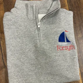 Custom Sailboat Quarter Zip Sweatshirt