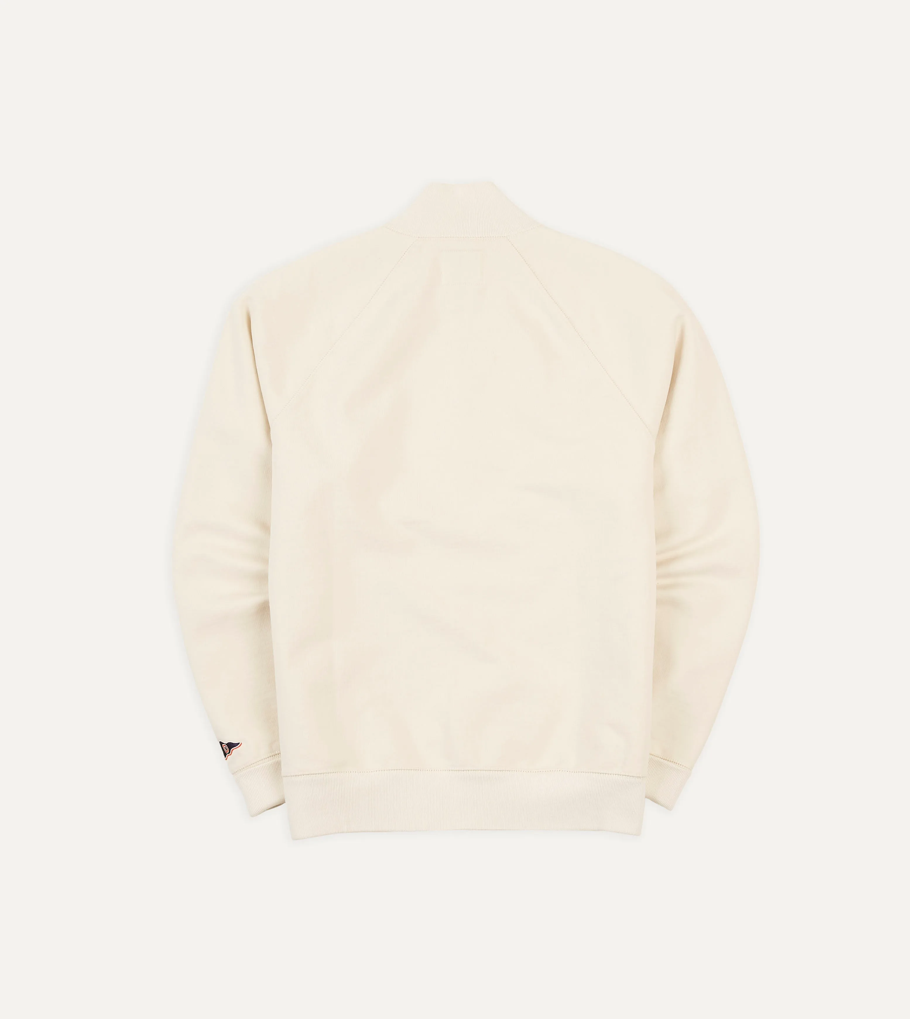 Ecru Cotton Quarter Zip Sweatshirt