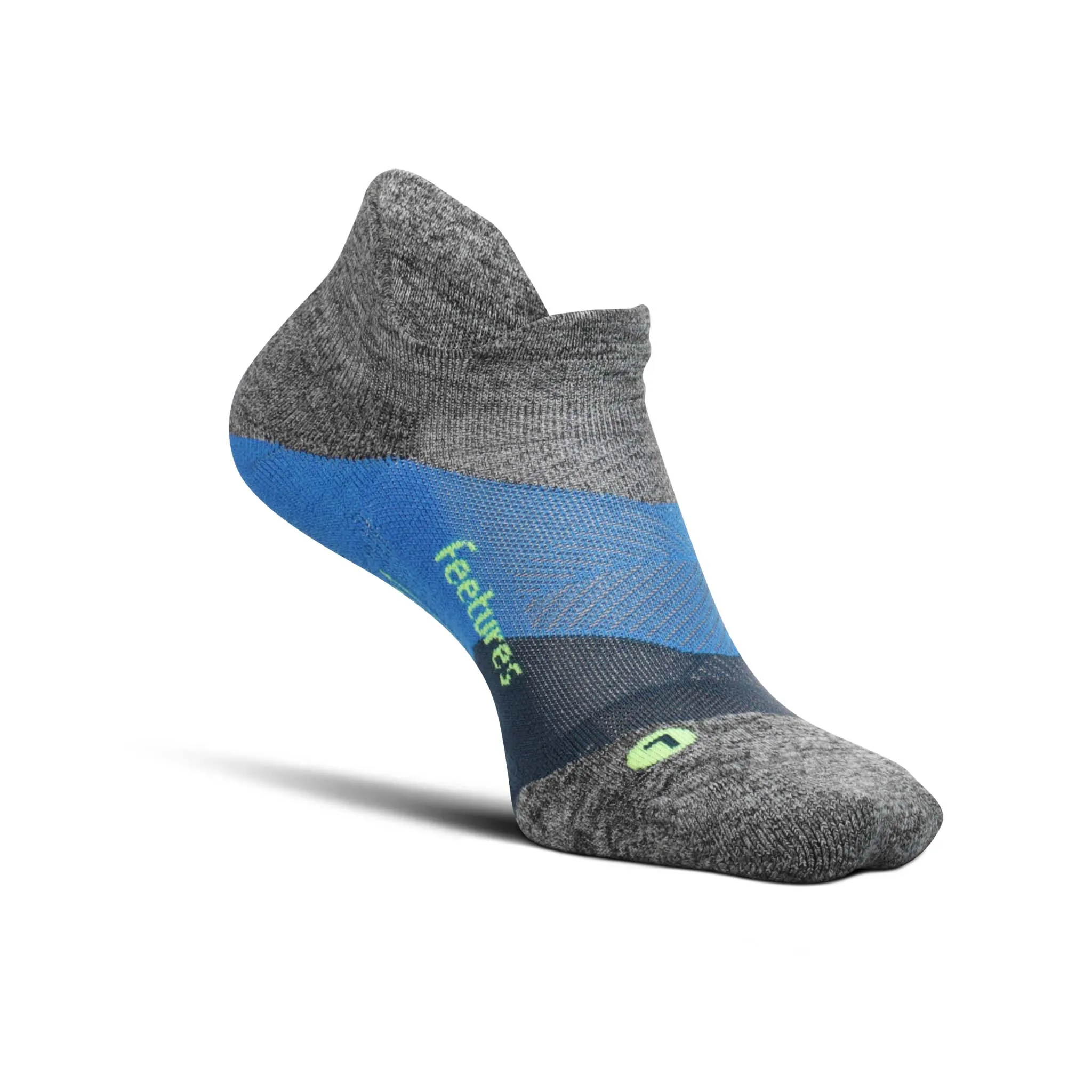 Feetures | Unisex Elite Light Cushion No Show Tab - Gravity Gray