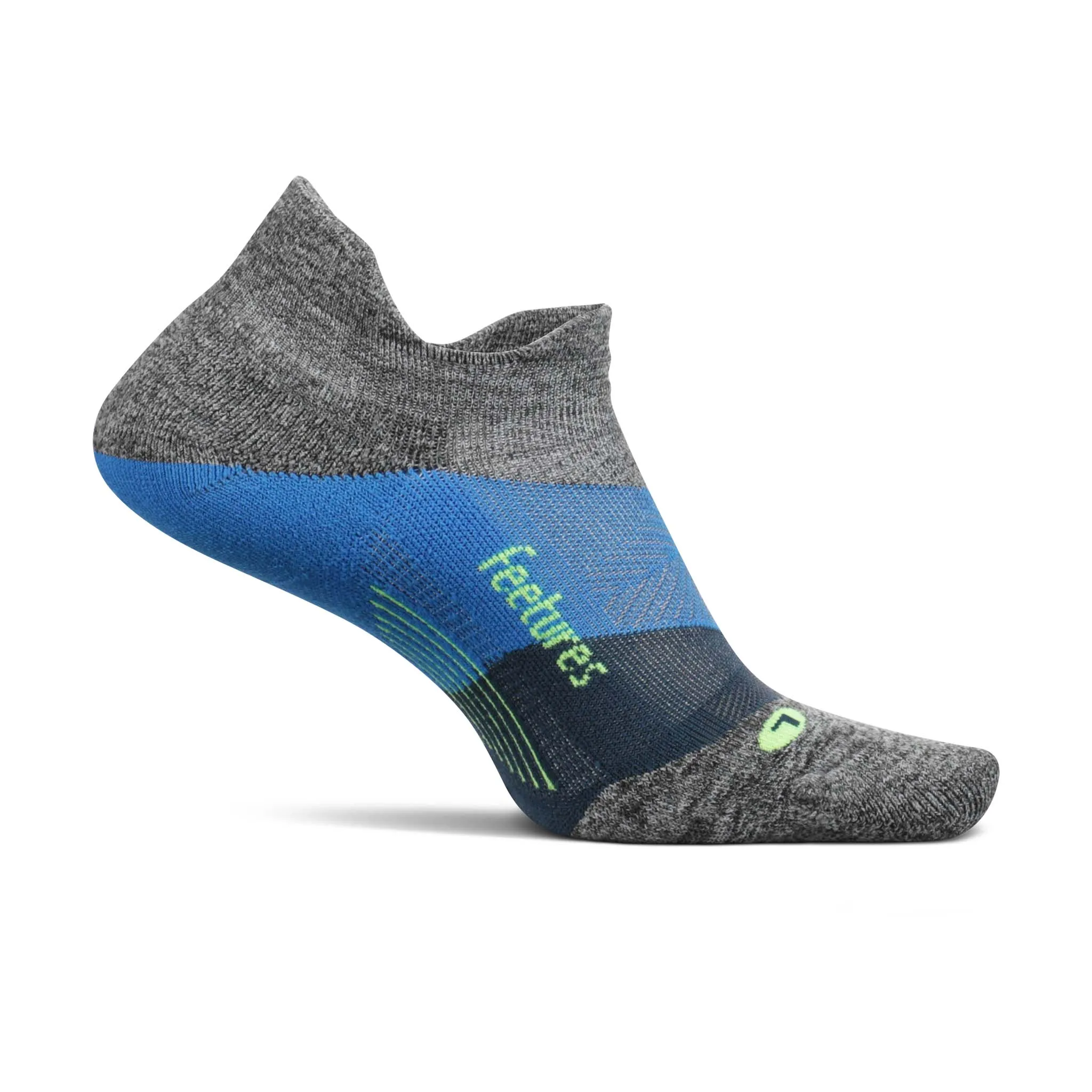 Feetures | Unisex Elite Light Cushion No Show Tab - Gravity Gray