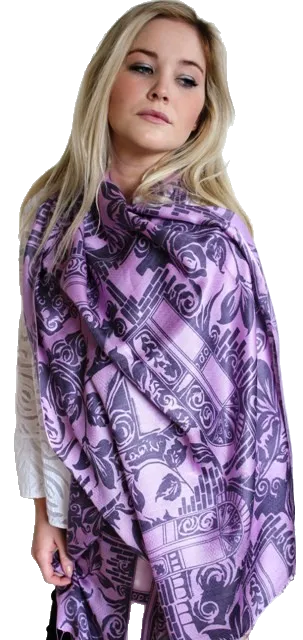 Floral Geometric Silk Scarf