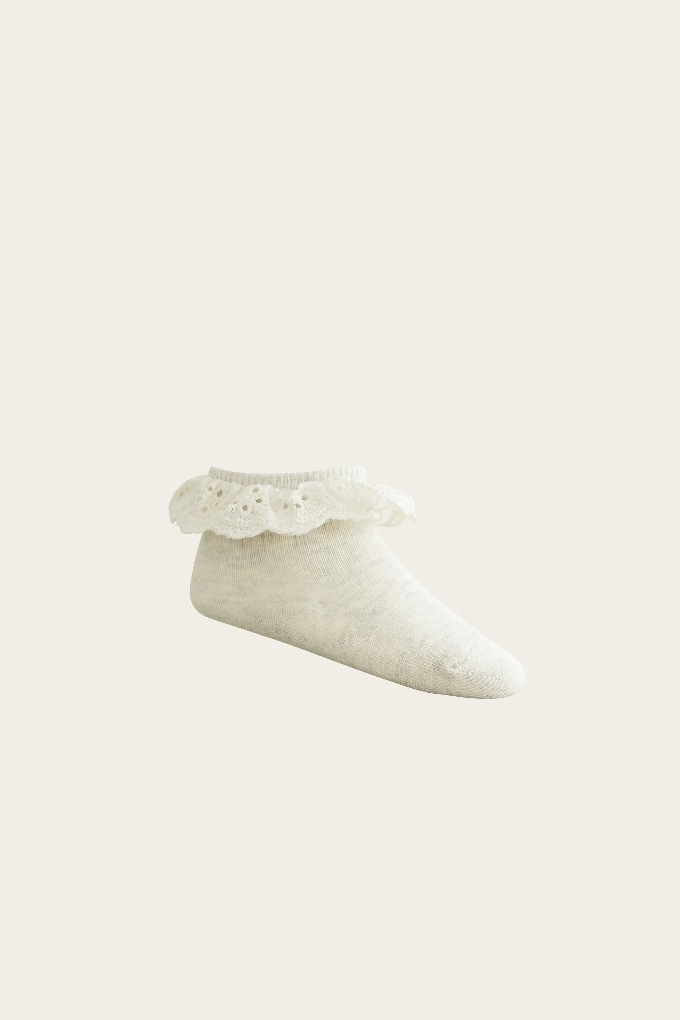 Frill Ankle Sock - Oatmeal