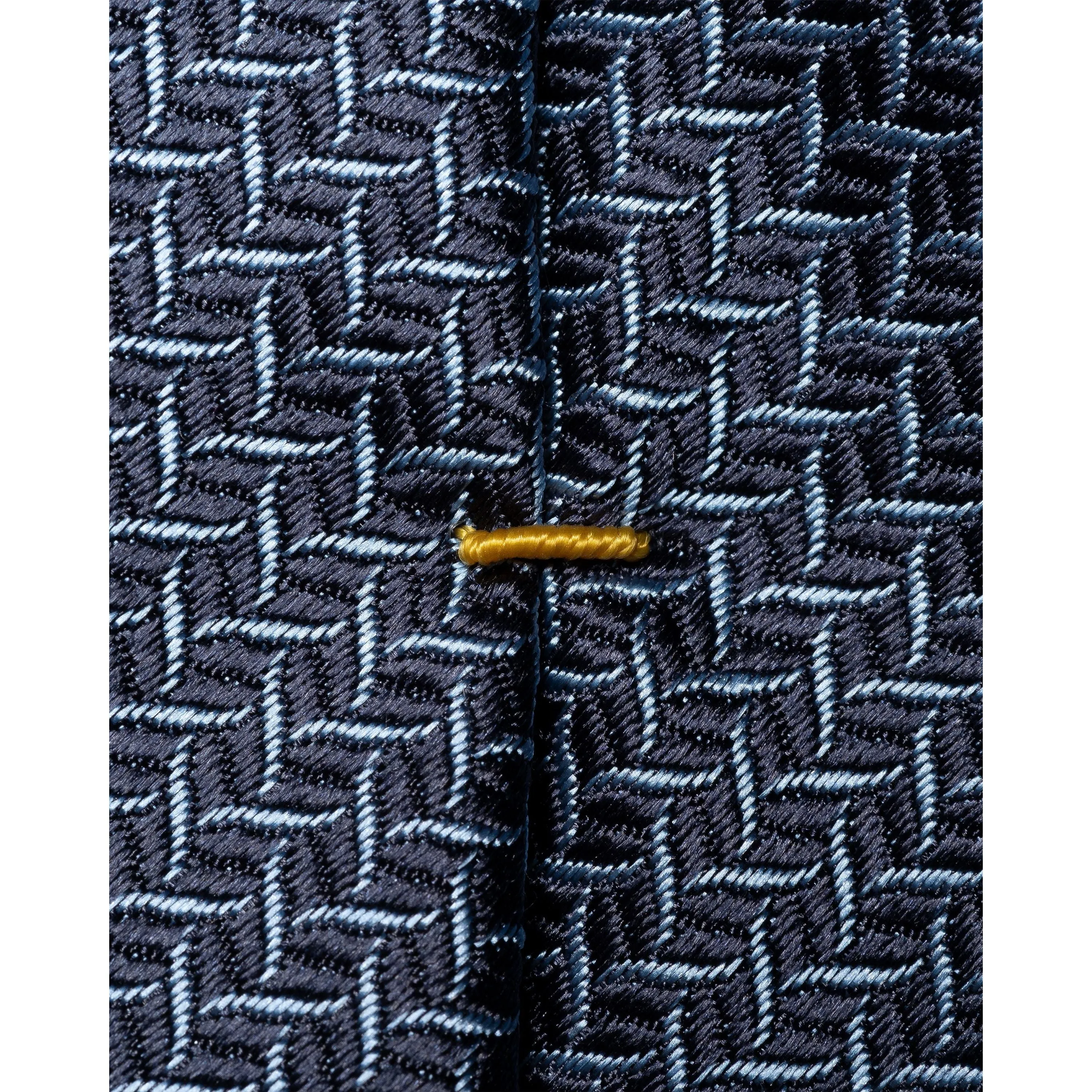 GEOMETRIC WOVEN SILK TIE