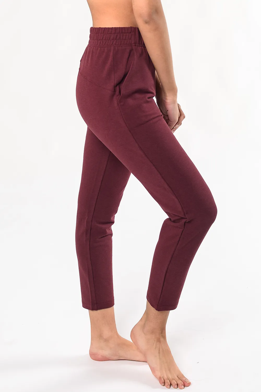 Giselle Pull On Bamboo Ankle Pant - Wine