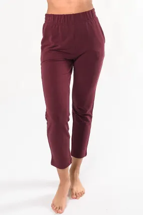 Giselle Pull On Bamboo Ankle Pant - Wine