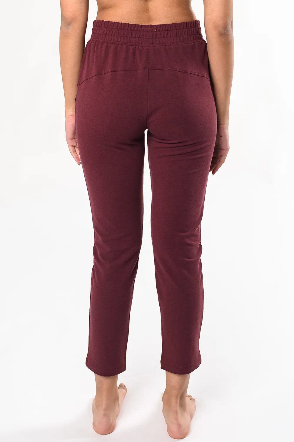 Giselle Pull On Bamboo Ankle Pant - Wine