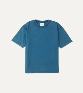 Indigo Cotton Crew Neck Hiking T-Shirt