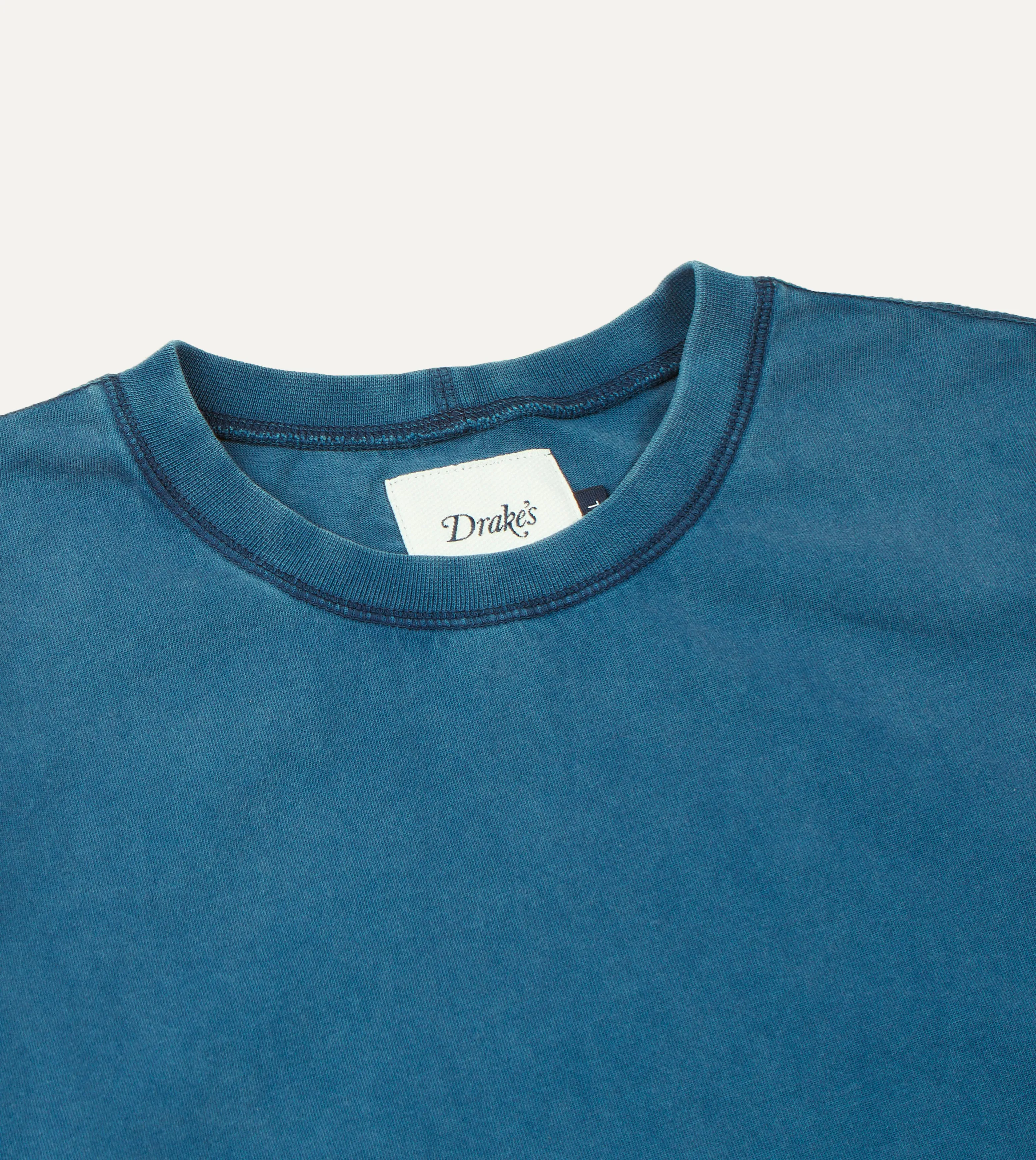 Indigo Cotton Crew Neck Hiking T-Shirt