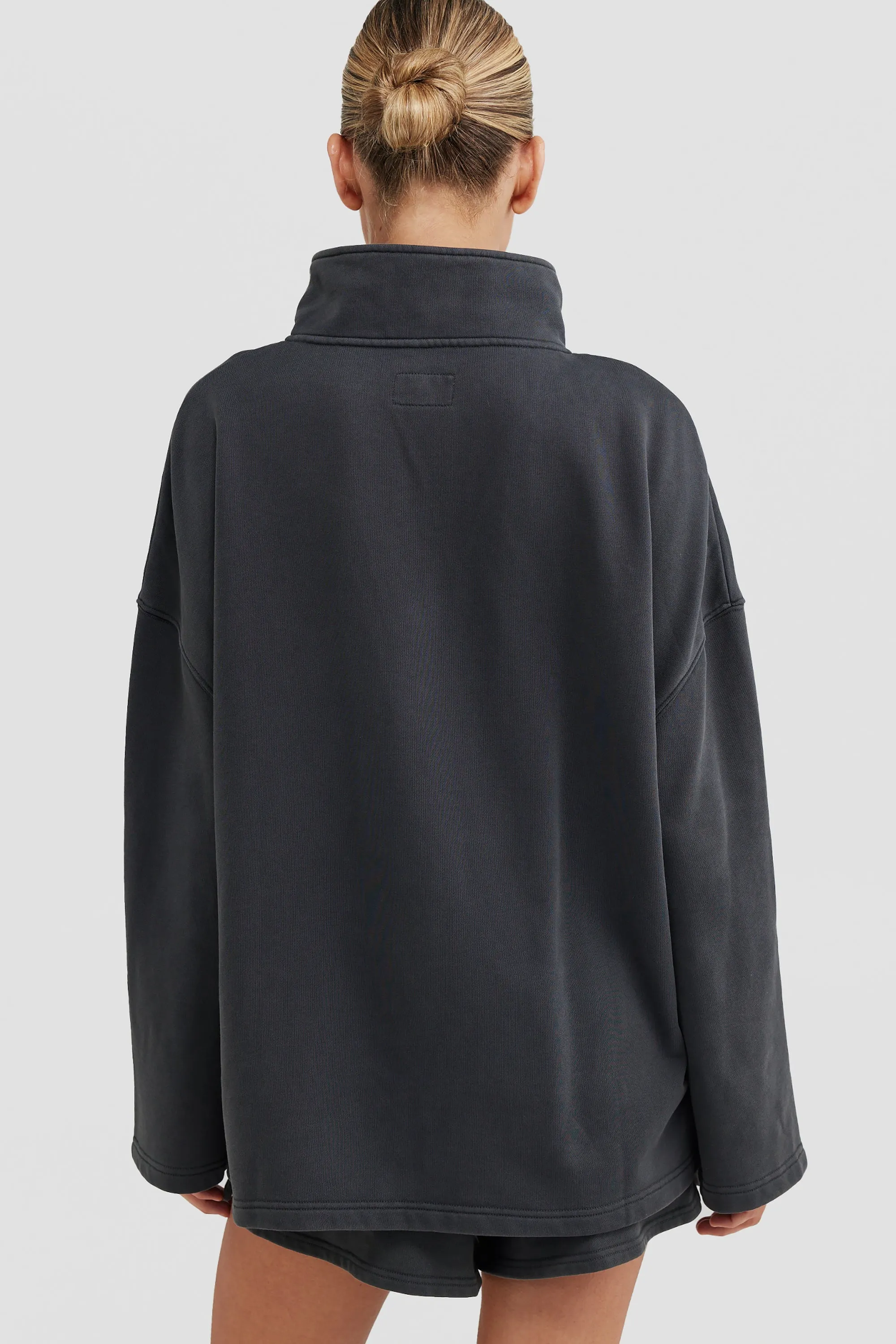 Isla Oversized Quarter Zip Charcoal