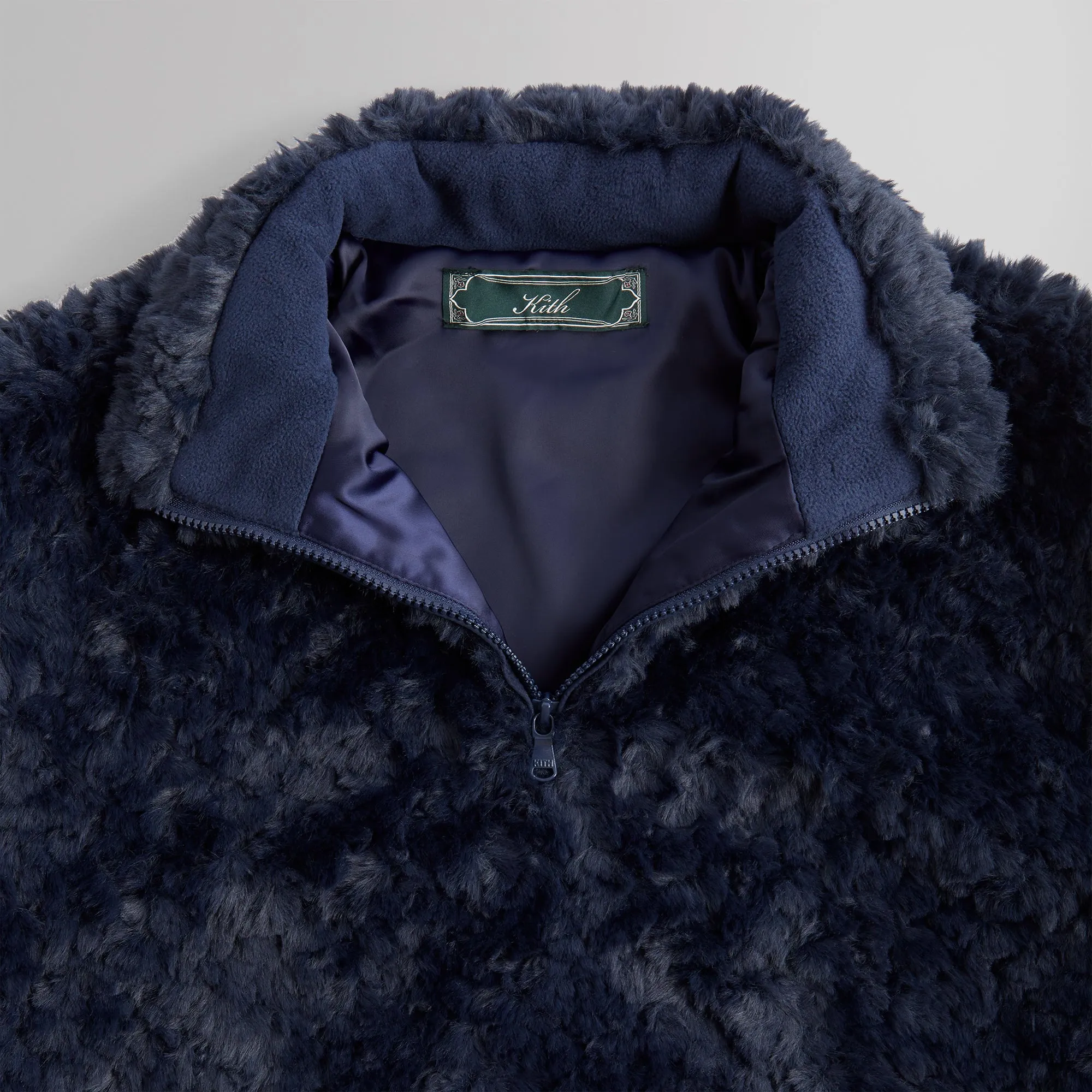 Kith Claremont Shaggy Sherpa Quarter Zip - Nocturnal