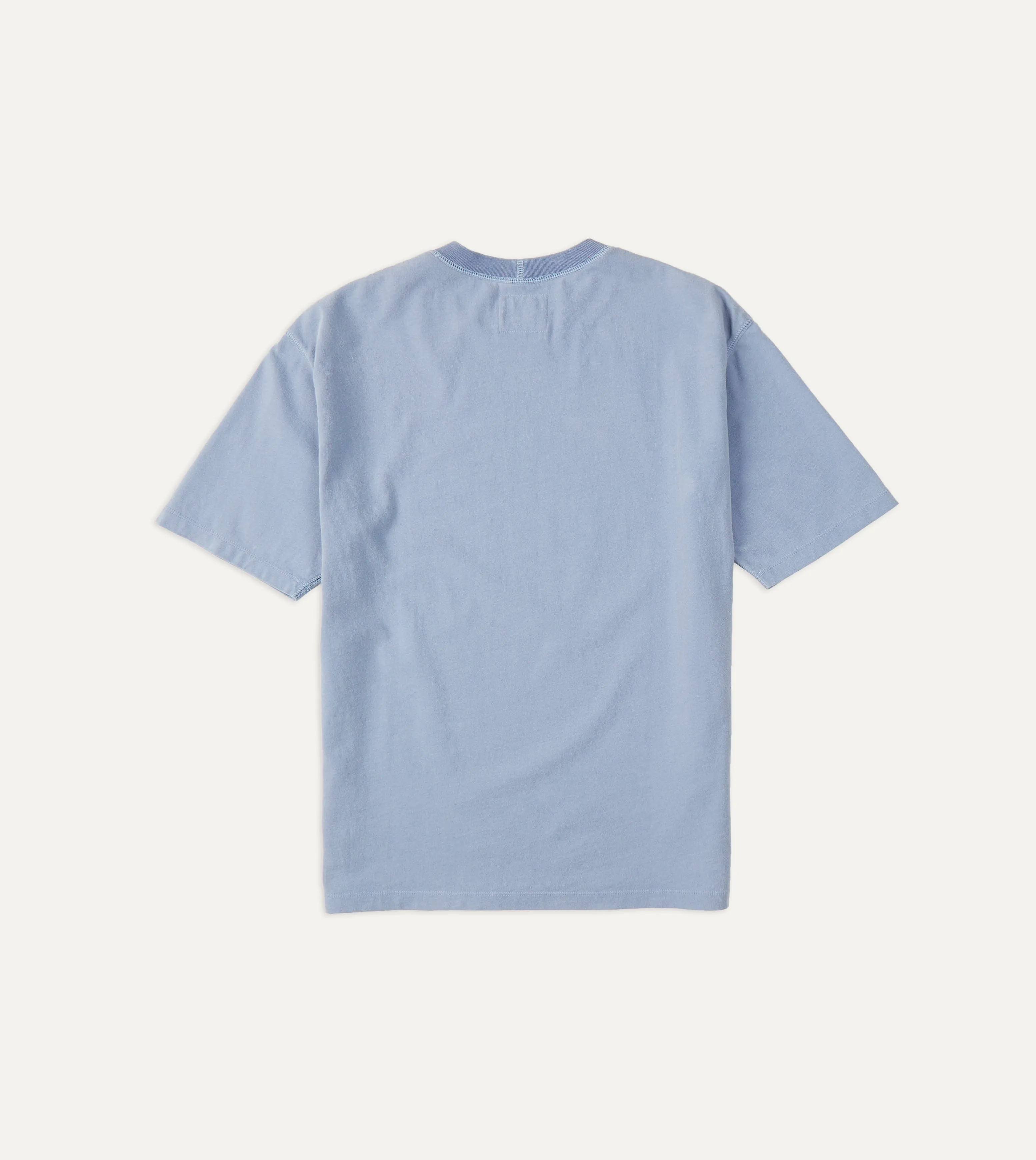 Light Indigo Cotton Crew Neck Hiking T-Shirt