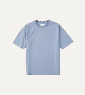 Light Indigo Cotton Crew Neck Hiking T-Shirt