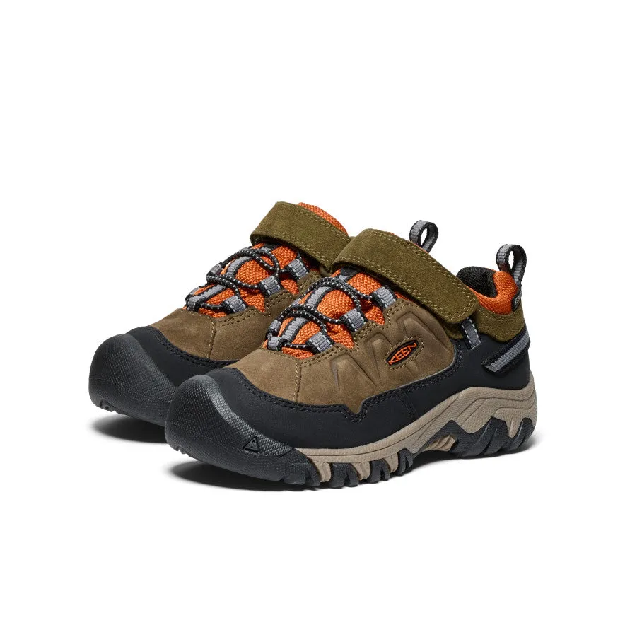 Little Kids' Targhee IV Waterproof Hiking Shoe  |  Dark Olive/Gold Flame