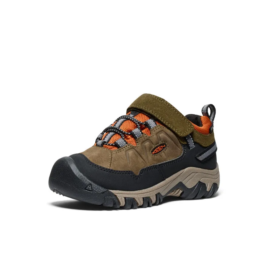 Little Kids' Targhee IV Waterproof Hiking Shoe  |  Dark Olive/Gold Flame