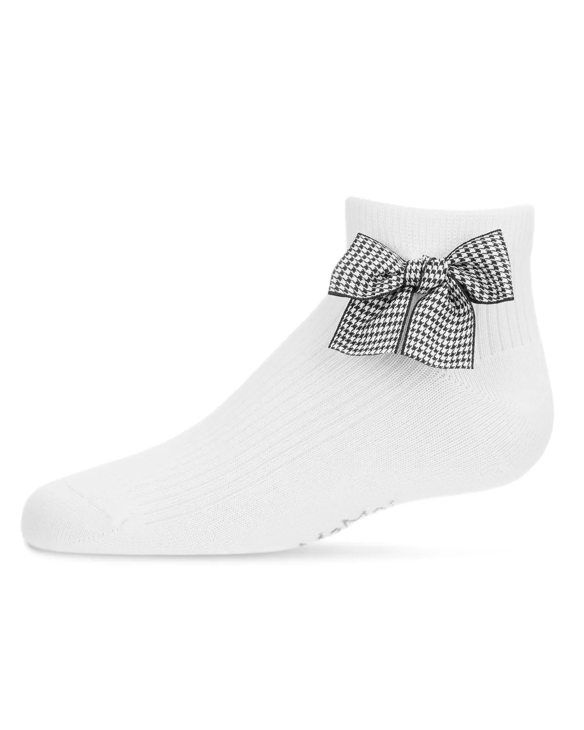 MeMoi Herring Thin Ribbed Anklet Socks White