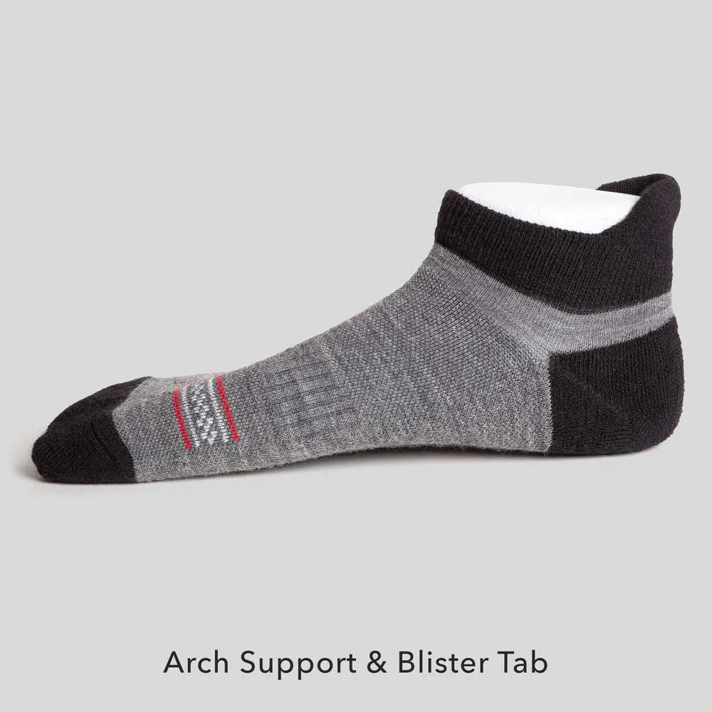 Merino Wool No Show Blister Tab | DARK GRAY