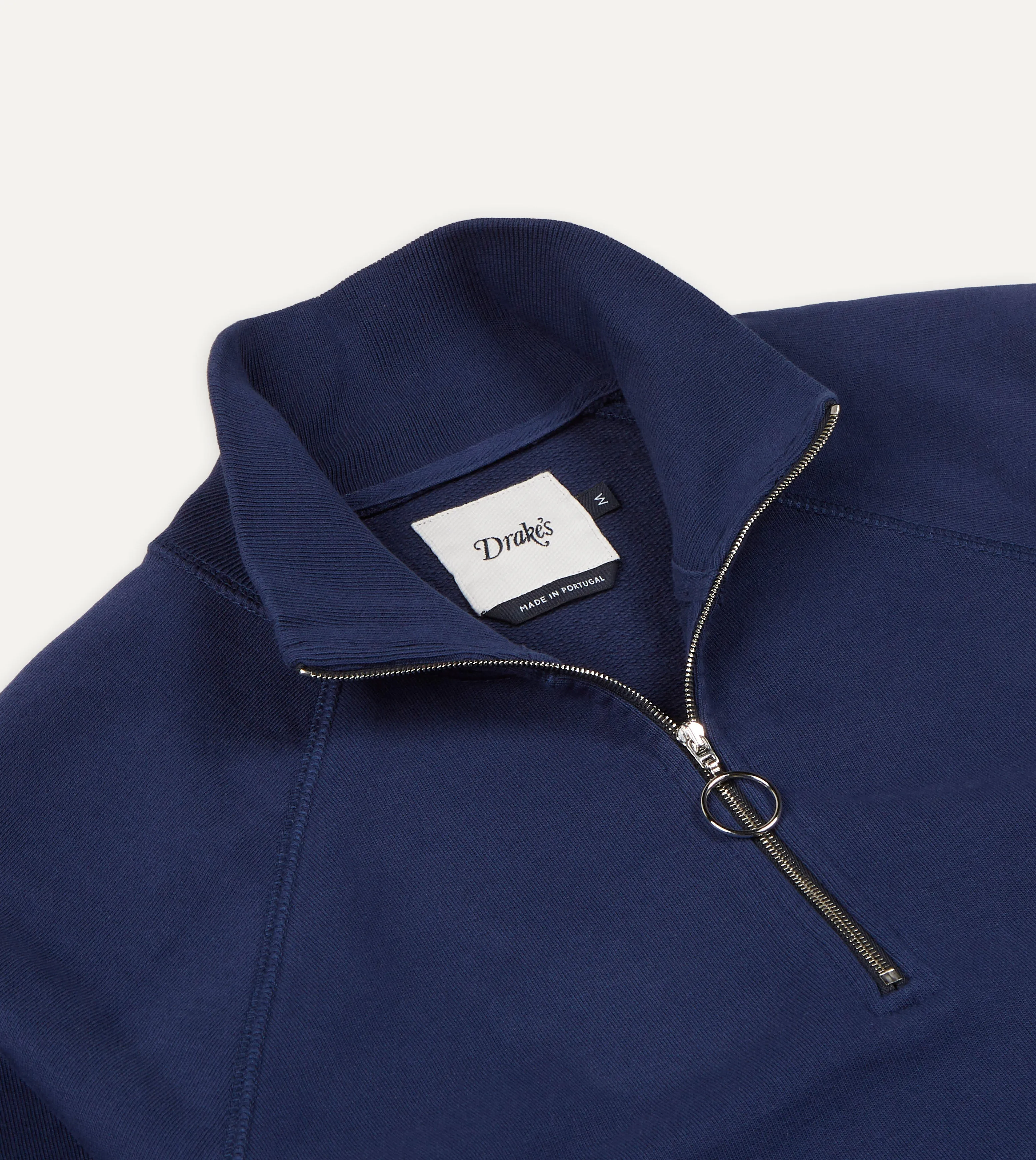 Navy Cotton Quarter Zip Sweatshirt