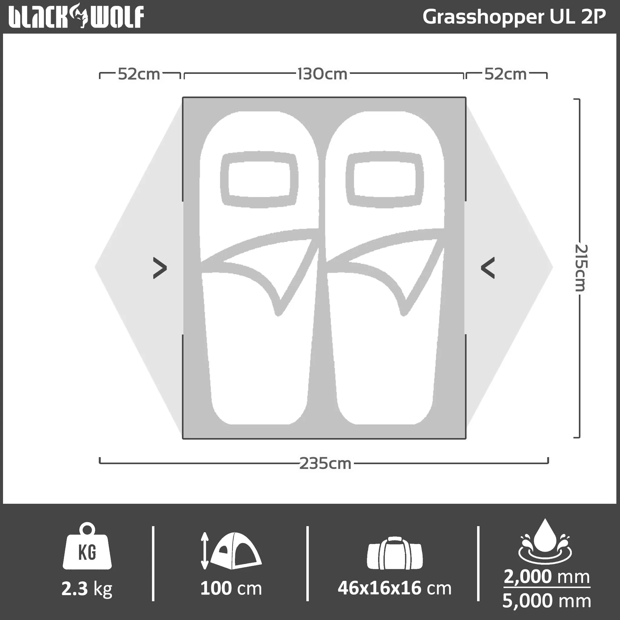 OLD MODEL - Grasshopper UL 2 Hiking Tent