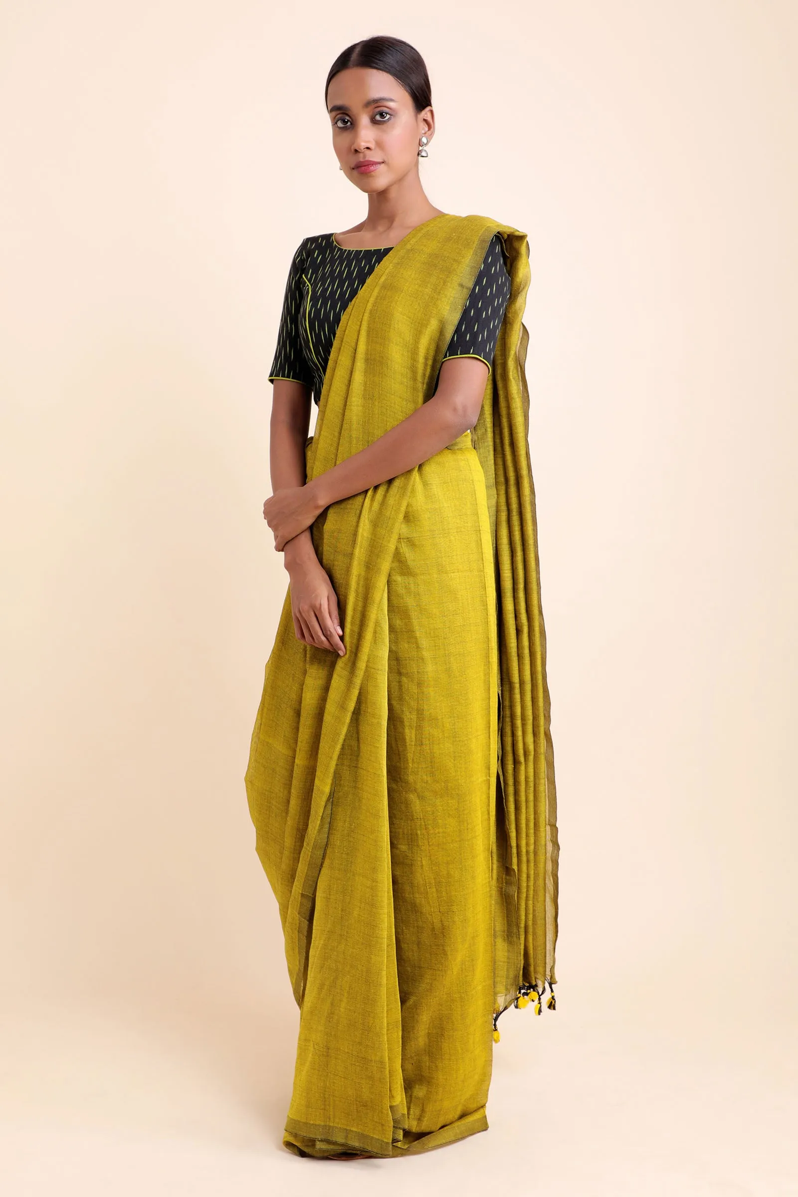 Olives Cotton Saree