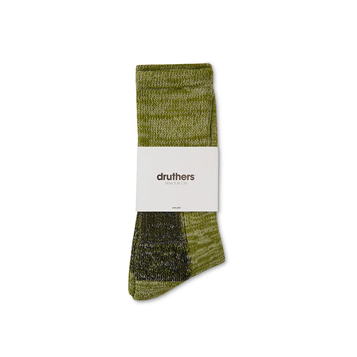 ORGANIC COTTON DEFENDER CREW SOCK - GREEN MELANGE